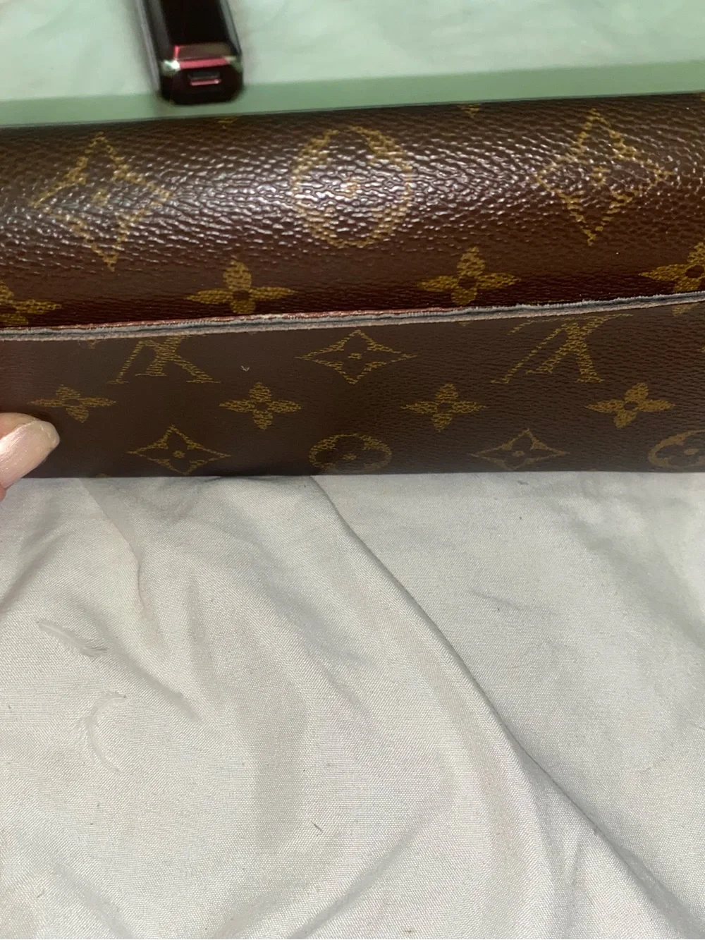Louis Vuitton Monogram Fold-Over Continental Wallet in Brown and Gold